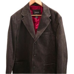 Mens Casual Jacket Sport Coat Size Medium 44 Brown Cotton Stretch